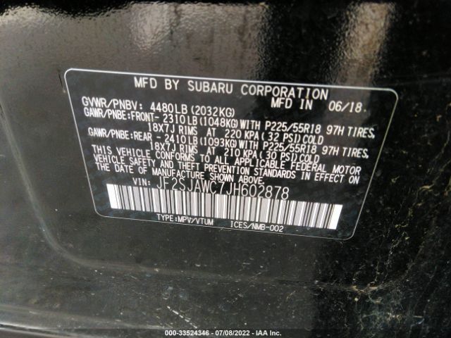 Photo 8 VIN: JF2SJAWC7JH602878 - SUBARU FORESTER 