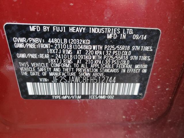 Photo 11 VIN: JF2SJAWC8FH512744 - SUBARU FORESTER 