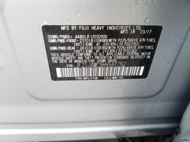 Photo 9 VIN: JF2SJAWC9HH581252 - SUBARU FORESTER 2 