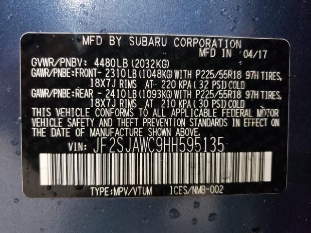 Photo 9 VIN: JF2SJAWC9HH595135 - SUBARU FORESTER 