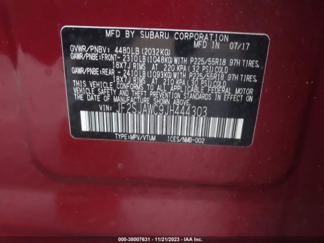 Photo 8 VIN: JF2SJAWC9JH444303 - SUBARU FORESTER 