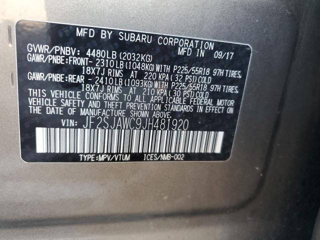 Photo 12 VIN: JF2SJAWC9JH481920 - SUBARU FORESTER 2 