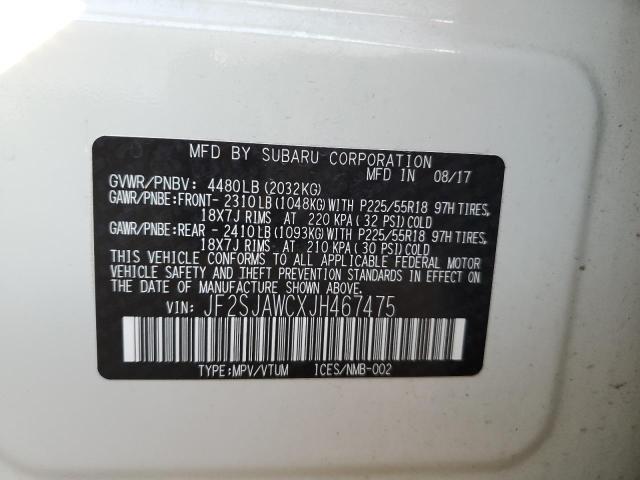 Photo 11 VIN: JF2SJAWCXJH467475 - SUBARU FORESTER 