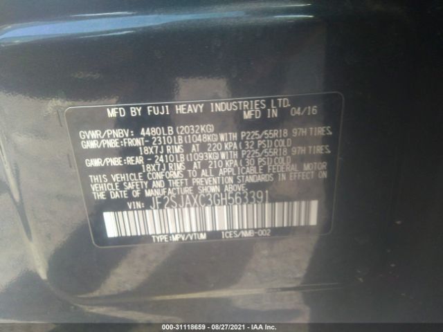 Photo 8 VIN: JF2SJAXC3GH563391 - SUBARU FORESTER 