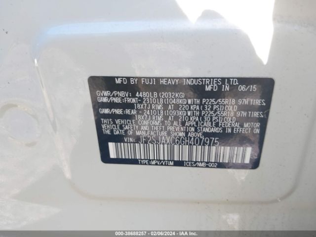 Photo 8 VIN: JF2SJAXC6GH407975 - SUBARU FORESTER 