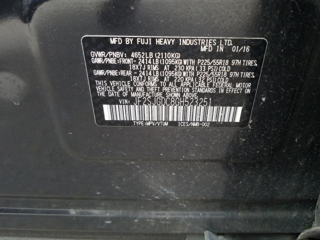 Photo 9 VIN: JF2SJGDC8GH523251 - SUBARU FORESTER 2 