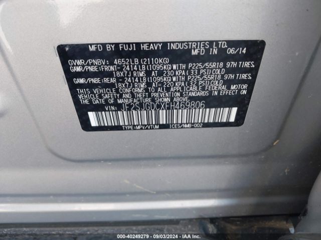 Photo 8 VIN: JF2SJGDCXFH469806 - SUBARU FORESTER 