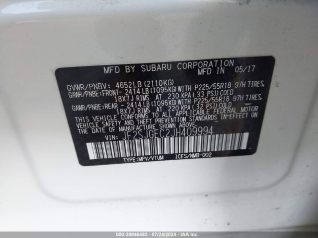 Photo 8 VIN: JF2SJGEC2JH409994 - SUBARU FORESTER 