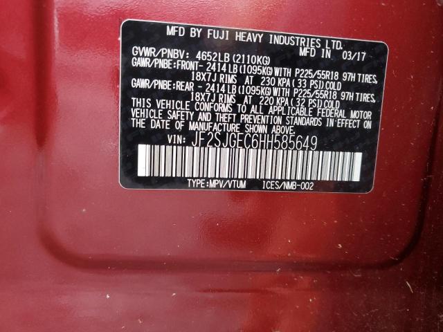 Photo 12 VIN: JF2SJGEC6HH585649 - SUBARU FORESTER 