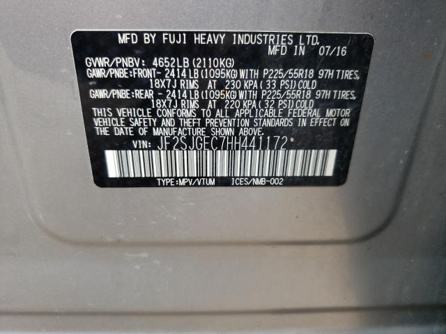 Photo 9 VIN: JF2SJGEC7HH441172 - SUBARU FORESTER 2 