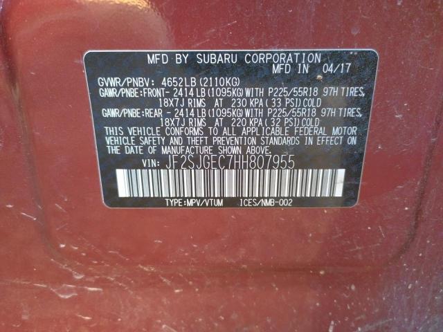 Photo 9 VIN: JF2SJGEC7HH807955 - SUBARU FORESTER 2 