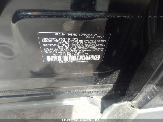 Photo 7 VIN: JF2SJGEC7HH809799 - SUBARU FORESTER 