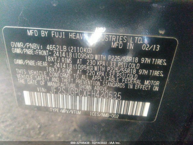 Photo 8 VIN: JF2SJGPCXEH420535 - SUBARU FORESTER 