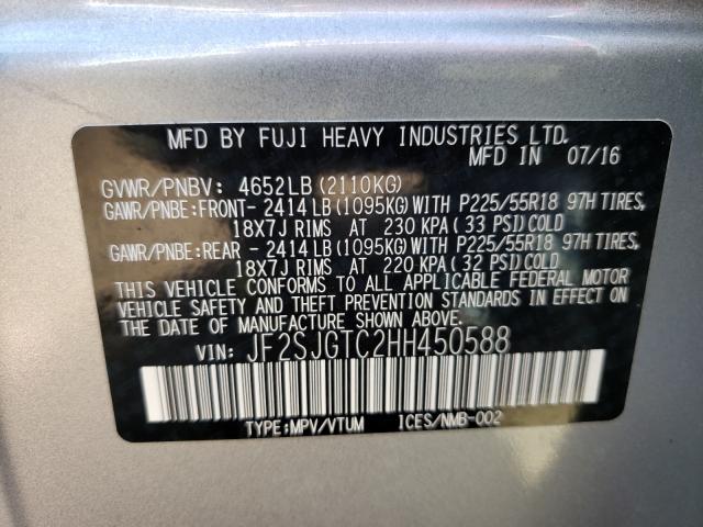 Photo 9 VIN: JF2SJGTC2HH450588 - SUBARU FORESTER 2 