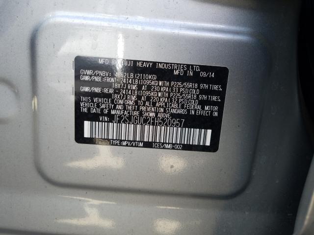 Photo 9 VIN: JF2SJGUC2FH520957 - SUBARU FORESTER 2 