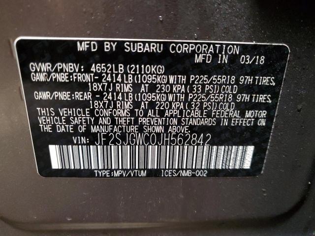 Photo 12 VIN: JF2SJGWC0JH562842 - SUBARU FORESTER 2 