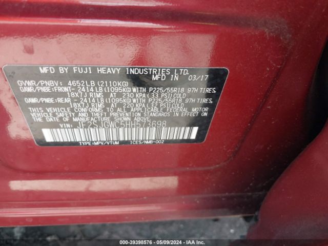 Photo 8 VIN: JF2SJGWC5HH573698 - SUBARU FORESTER 