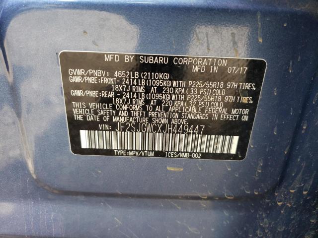 Photo 9 VIN: JF2SJGWCXJH449447 - SUBARU FORESTER 2 