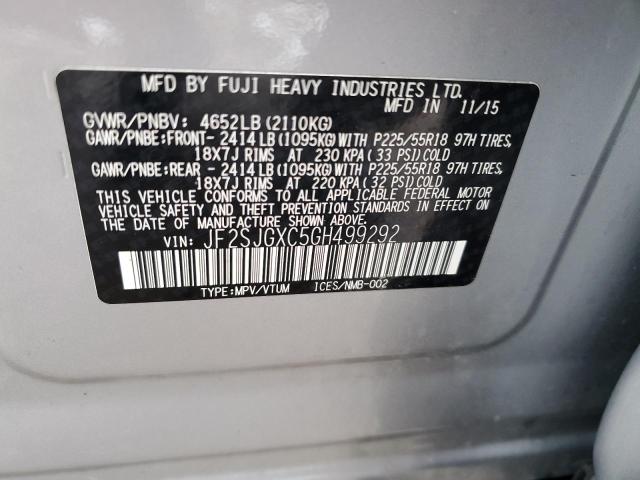 Photo 11 VIN: JF2SJGXC5GH499292 - SUBARU FORESTER 2 