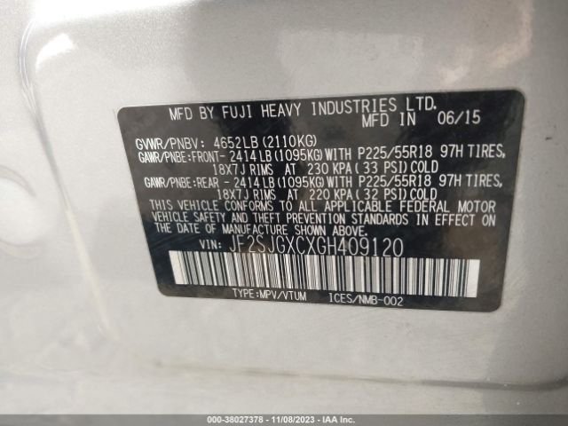 Photo 8 VIN: JF2SJGXCXGH409120 - SUBARU FORESTER 