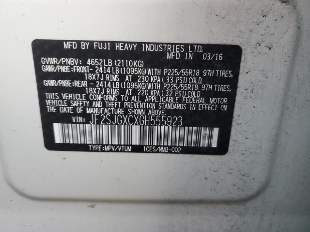 Photo 11 VIN: JF2SJGXCXGH555923 - SUBARU FORESTER 2 