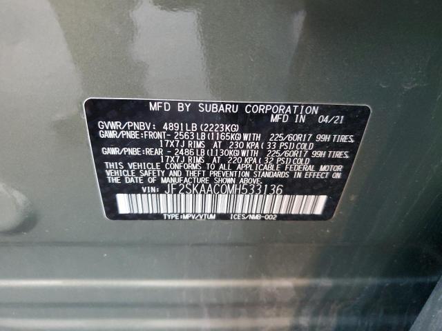 Photo 13 VIN: JF2SKAAC0MH533136 - SUBARU FORESTER 