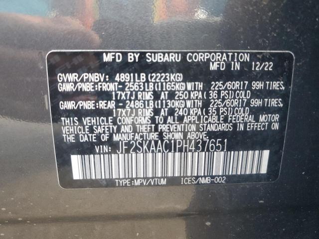 Photo 12 VIN: JF2SKAAC1PH437651 - SUBARU FORESTER 