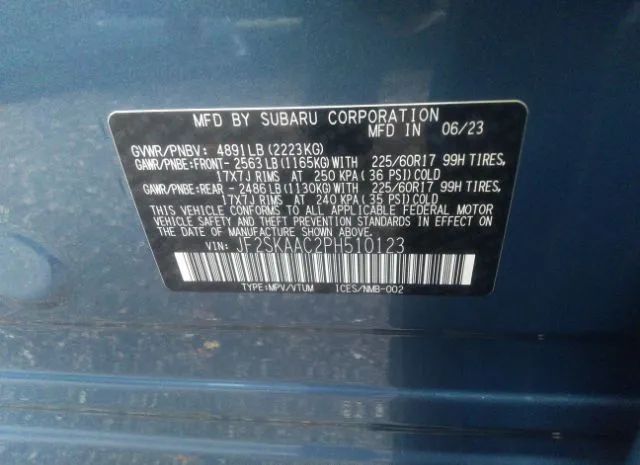 Photo 8 VIN: JF2SKAAC2PH510123 - SUBARU FORESTER 