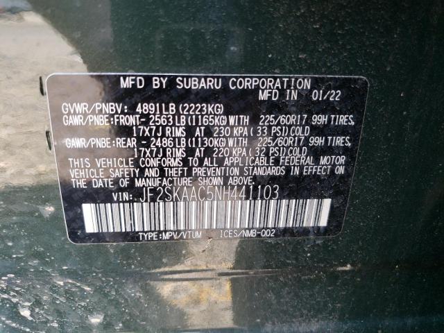 Photo 13 VIN: JF2SKAAC5NH441103 - SUBARU FORESTER 