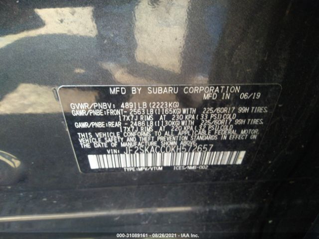 Photo 8 VIN: JF2SKACC0KH572657 - SUBARU FORESTER 