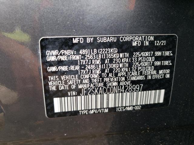 Photo 12 VIN: JF2SKACC0NH428997 - SUBARU FORESTER 