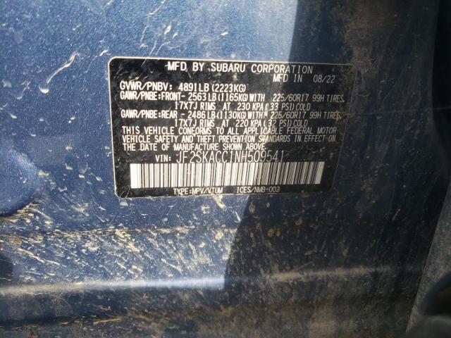 Photo 12 VIN: JF2SKACC1NH509541 - SUBARU FORESTER 