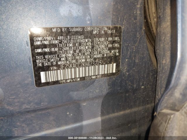 Photo 8 VIN: JF2SKACC2KH423215 - SUBARU FORESTER 