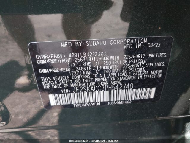 Photo 8 VIN: JF2SKACC3PH542740 - SUBARU FORESTER 