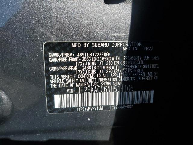 Photo 12 VIN: JF2SKACC6NH514105 - SUBARU FORESTER 