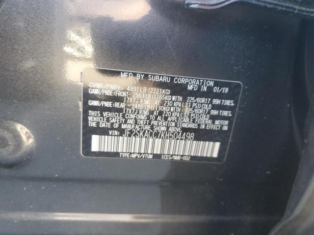 Photo 11 VIN: JF2SKACC7KH504498 - SUBARU FORESTER 