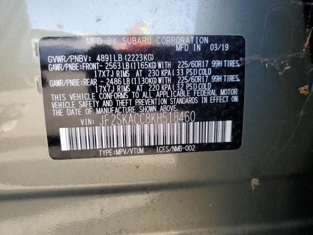 Photo 12 VIN: JF2SKACC8KH518460 - SUBARU FORESTER 