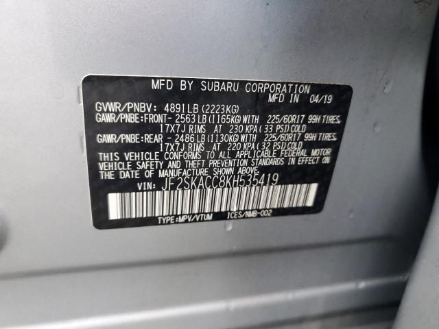 Photo 11 VIN: JF2SKACC8KH535419 - SUBARU FORESTER 