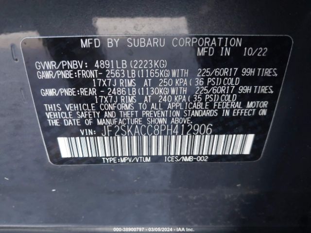 Photo 8 VIN: JF2SKACC8PH412906 - SUBARU FORESTER 