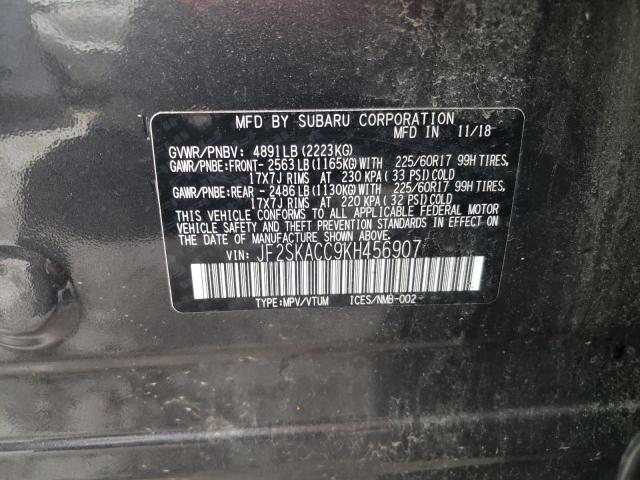 Photo 9 VIN: JF2SKACC9KH456907 - SUBARU FORESTER 