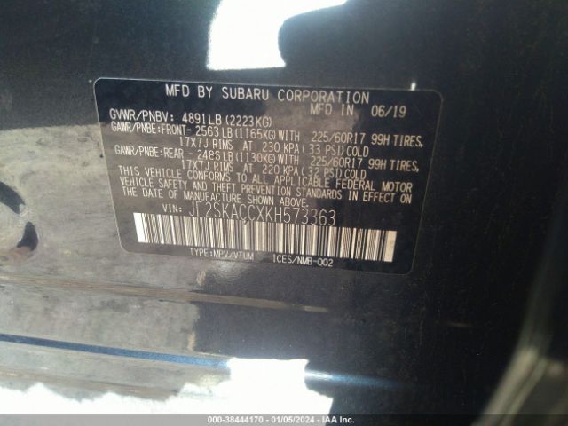 Photo 8 VIN: JF2SKACCXKH573363 - SUBARU FORESTER 