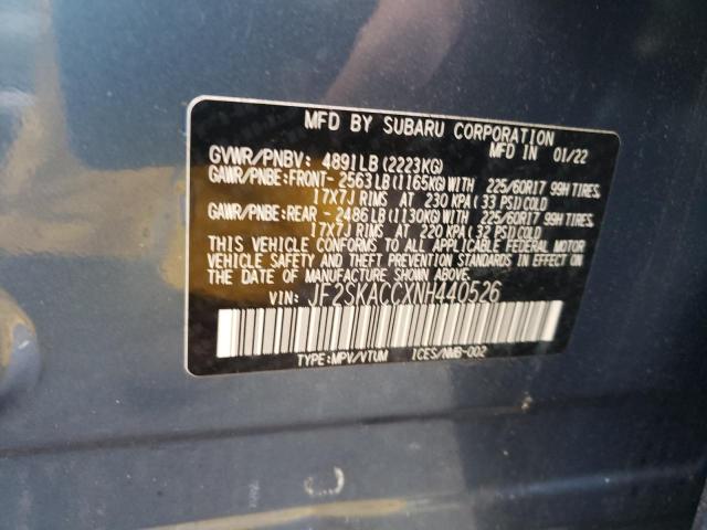 Photo 12 VIN: JF2SKACCXNH440526 - SUBARU FORESTER 