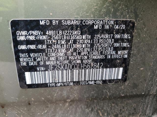 Photo 12 VIN: JF2SKADC0LH562842 - SUBARU FORESTER 