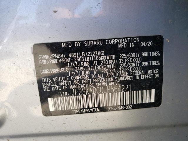 Photo 12 VIN: JF2SKADC0LH564221 - SUBARU FORESTER 