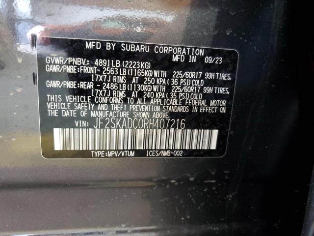 Photo 12 VIN: JF2SKADC0RH407216 - SUBARU FORESTER 