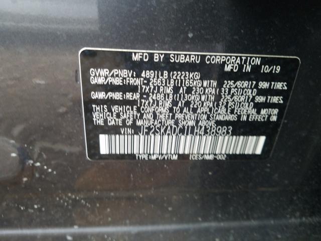 Photo 9 VIN: JF2SKADC1LH438983 - SUBARU FORESTER 