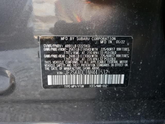 Photo 12 VIN: JF2SKADC1NH441532 - SUBARU FORESTER P 