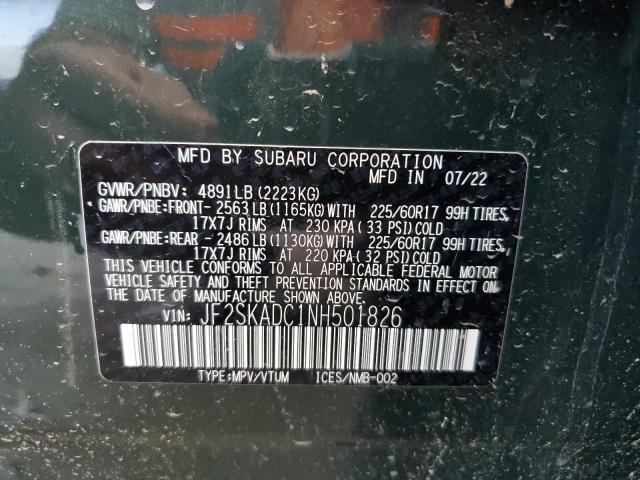 Photo 12 VIN: JF2SKADC1NH501826 - SUBARU FORESTER P 