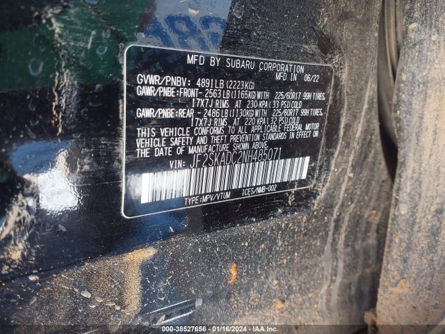 Photo 8 VIN: JF2SKADC2NH485071 - SUBARU FORESTER 