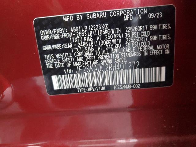 Photo 11 VIN: JF2SKADC2RH401272 - SUBARU FORESTER P 